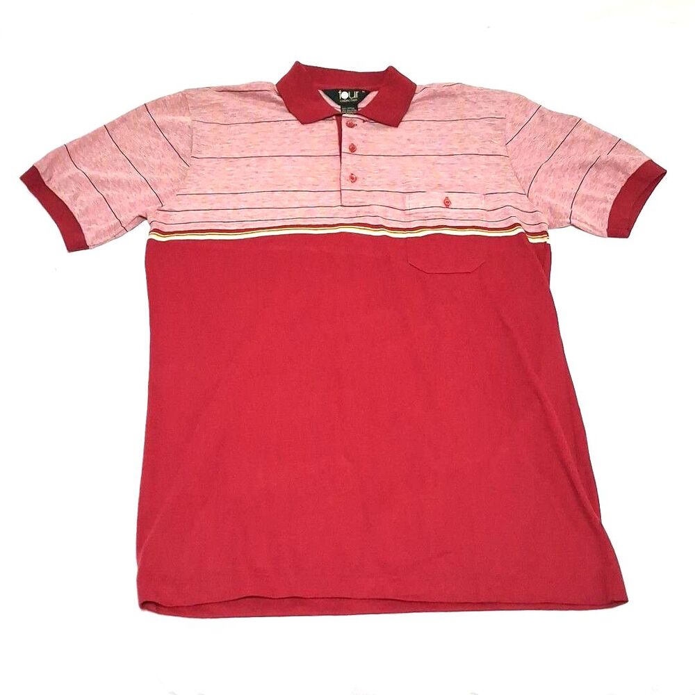 Touche collection men's extra large short sleeve polo shirt red casual Vibrant